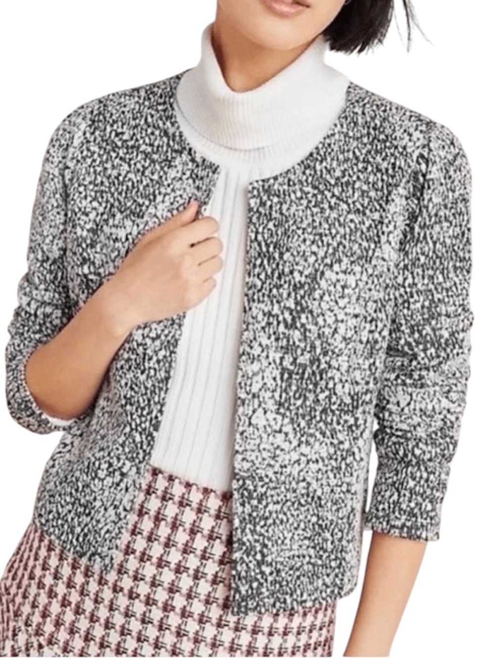 ANTHROPOLOGIE dolan Black & White Eva Textured Crop Jacket